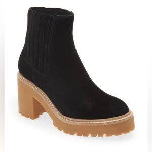 NWT Jeffrey Campbell Tuckee Platform Ankle Bootie with Lug Sole in Black Suede